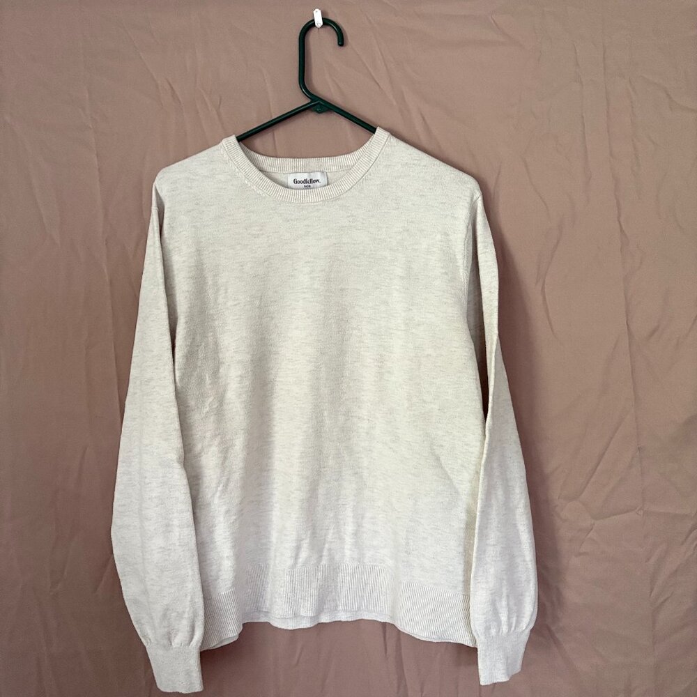 Men's Cotton Sweater Size Large Normcore Cozy Off White Fall Cozy Soft Capsule